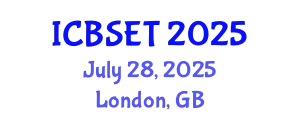 International Conference on Biological Science, Engineering and Technology (ICBSET) July 28, 2025 - London, United Kingdom