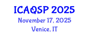 International Conference on Applied Quantum and Statistical Physics (ICAQSP) November 17, 2025 - Venice, Italy