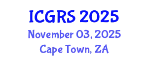 International Conference on Geomatics and Remote Sensing (ICGRS) November 03, 2025 - Cape Town, South Africa