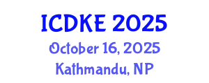 International Conference on Data and Knowledge Engineering (ICDKE) October 16, 2025 - Kathmandu, Nepal