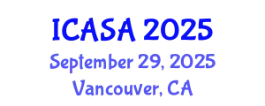 International Conference on Applied Statistics and Analysis (ICASA) September 29, 2025 - Vancouver, Canada