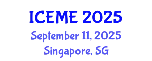 International Conference on Environmental Management and Engineering (ICEME) September 11, 2025 - Singapore, Singapore
