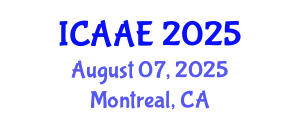 International Conference on Aerospace and Aviation Engineering (ICAAE) August 07, 2025 - Montreal, Canada