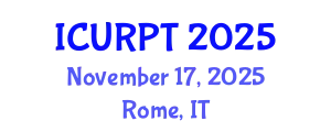 International Conference on Urban, Regional Planning and Transportation (ICURPT) November 17, 2025 - Rome, Italy