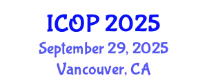 International Conference on Optics and Photonics (ICOP) September 29, 2025 - Vancouver, Canada