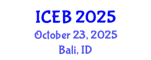International Conference on Ecosystems and Biodiversity (ICEB) October 23, 2025 - Bali, Indonesia