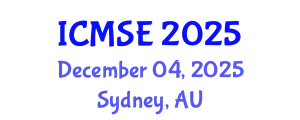 International Conference on Mathematics and Statistical Engineering (ICMSE) December 04, 2025 - Sydney, Australia