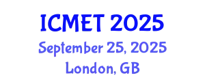 International Conference on Materials Engineering and Technology (ICMET) September 25, 2025 - London, United Kingdom