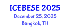 International Conference on Environmental, Biological, Ecological Sciences and Engineering (ICEBESE) December 25, 2025 - Bangkok, Thailand