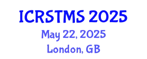International Conference on Remote Sensing of Terrestrial and Marine Ecosystems (ICRSTMS) May 22, 2025 - London, United Kingdom