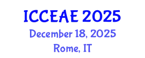 International Conference on Civil, Environmental and Architectural Engineering (ICCEAE) December 18, 2025 - Rome, Italy