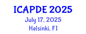 International Conference on Analysis and Partial Differential Equations (ICAPDE) July 17, 2025 - Helsinki, Finland