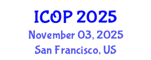 International Conference on Optics and Photonics (ICOP) November 03, 2025 - San Francisco, United States