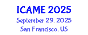 International Conference on Automotive and Mechanical Engineering (ICAME) September 29, 2025 - San Francisco, United States