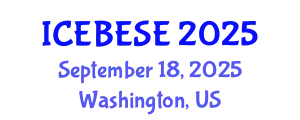 International Conference on Environmental, Biological, Ecological Sciences and Engineering (ICEBESE) September 18, 2025 - Washington, United States