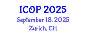 International Conference on Optics and Photonics (ICOP) September 18, 2025 - Zurich, Switzerland