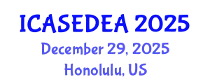 International Conference on Architecture, Sustainable Environmental Design and Engineering Applications (ICASEDEA) December 29, 2025 - Honolulu, United States