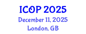 International Conference on Optics and Photonics (ICOP) December 11, 2025 - London, United Kingdom