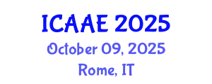 International Conference on Aerospace and Aviation Engineering (ICAAE) October 09, 2025 - Rome, Italy