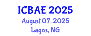 International Conference on Biological and Agricultural Engineering (ICBAE) August 07, 2025 - Lagos, Nigeria