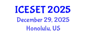 International Conference on Energy Systems Engineering and Technology (ICESET) December 29, 2025 - Honolulu, United States