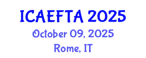 International Conference on Advances in Environment-Friendly Technologies and Applications (ICAEFTA) October 09, 2025 - Rome, Italy