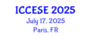 International Conference on Civil and Earth Science Engineering (ICCESE) July 17, 2025 - Paris, France