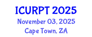 International Conference on Urban, Regional Planning and Transportation (ICURPT) November 03, 2025 - Cape Town, South Africa