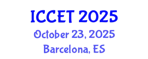 International Conference on Control Engineering and Technology (ICCET) October 23, 2025 - Barcelona, Spain