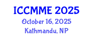 International Conference on Composite Materials and Materials Engineering (ICCMME) October 16, 2025 - Kathmandu, Nepal