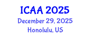 International Conference on Aeronautics and Aeroengineering (ICAA) December 29, 2025 - Honolulu, United States