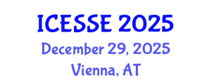 International Conference on Earth and Space Sciences and Engineering (ICESSE) December 29, 2025 - Vienna, Austria