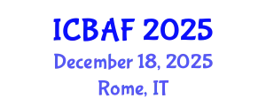International Conference on Banking, Accounting and Finance (ICBAF) December 18, 2025 - Rome, Italy