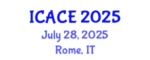 International Conference on Architectural and Civil Engineering (ICACE) July 28, 2025 - Rome, Italy