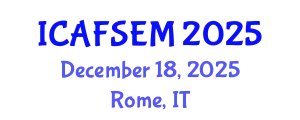 International Conference on Art, Finance, Science, Engineering and Management (ICAFSEM) December 18, 2025 - Rome, Italy