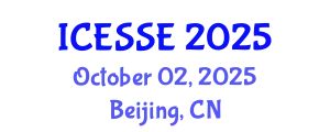 International Conference on Environmental Systems Science and Engineering (ICESSE) October 02, 2025 - Beijing, China