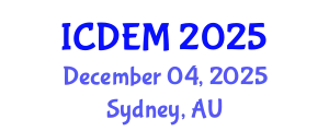 International Conference on Disaster and Emergency Management (ICDEM) December 04, 2025 - Sydney, Australia