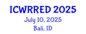 International Conference on Water Resources and Renewable Energy Development (ICWRRED) July 10, 2025 - Bali, Indonesia
