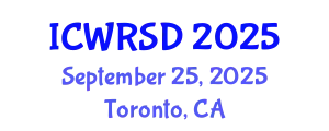 International Conference on Water Resources Sustainable Development (ICWRSD) September 25, 2025 - Toronto, Canada