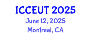 International Conference on Combustion, Energy Utilisation and Thermodynamics (ICCEUT) June 12, 2025 - Montreal, Canada