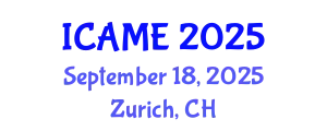 International Conference on Automotive and Mechanical Engineering (ICAME) September 18, 2025 - Zurich, Switzerland