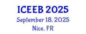 International Conference on Ecology and Environmental Biology (ICEEB) September 18, 2025 - Nice, France