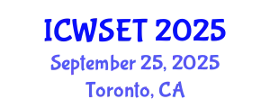 International Conference on Women in Science, Engineering and Technology (ICWSET) September 25, 2025 - Toronto, Canada