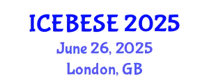 International Conference on Environmental, Biological, Ecological Sciences and Engineering (ICEBESE) June 26, 2025 - London, United Kingdom
