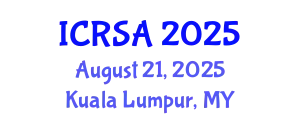 International Conference on Remote Sensing and Applications (ICRSA) August 21, 2025 - Kuala Lumpur, Malaysia