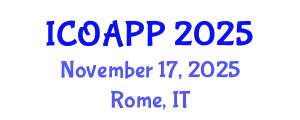 International Conference on Organic Agriculture and Plant Protection (ICOAPP) November 17, 2025 - Rome, Italy