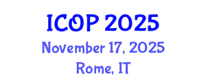 International Conference on Optics and Photonics (ICOP) November 17, 2025 - Rome, Italy