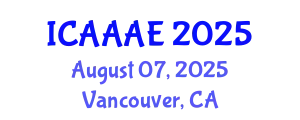 International Conference on Aeronautical and Aerospace Engineering (ICAAAE) August 07, 2025 - Vancouver, Canada