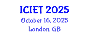 International Conference on Innovation and Educational Transformation (ICIET) October 16, 2025 - London, United Kingdom