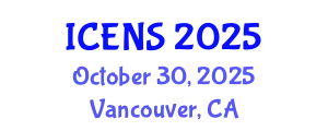 International Conference on Engineering and Natural Sciences (ICENS) October 30, 2025 - Vancouver, Canada